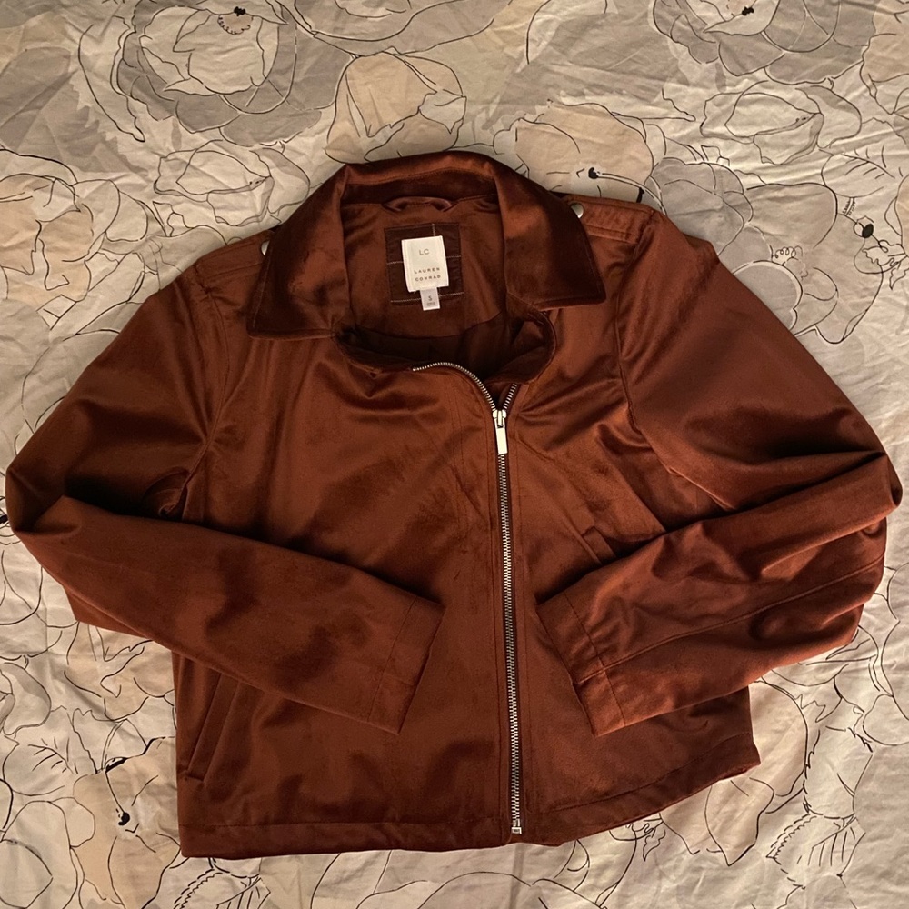 LC Lauren Conrad Suede Moto Jacket - “Chic Burgundy” - Women’s Size Small - NWOT